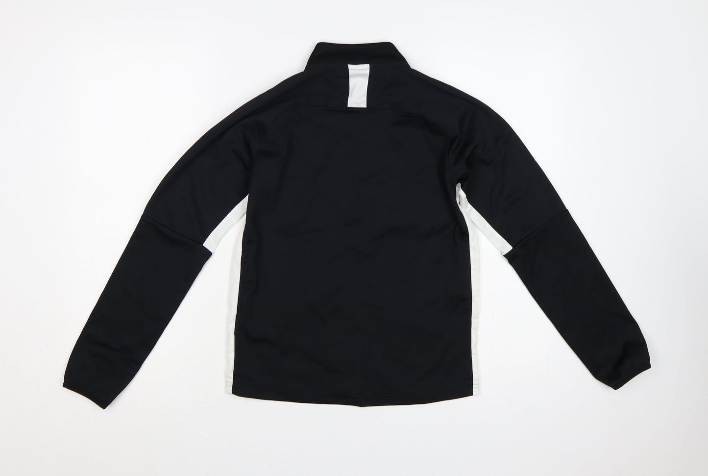 Nike Boys Black White 12-13 Years Full Zip Dri-FIT Track Sweatshirt L