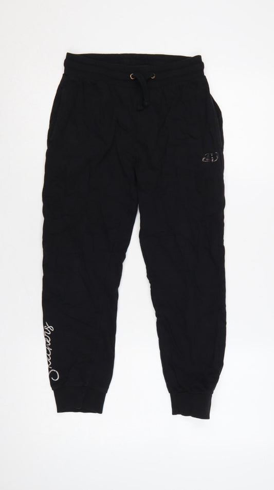 Skechers Girls Black Jogger Trousers 10-11 Years Cotton Drawstring