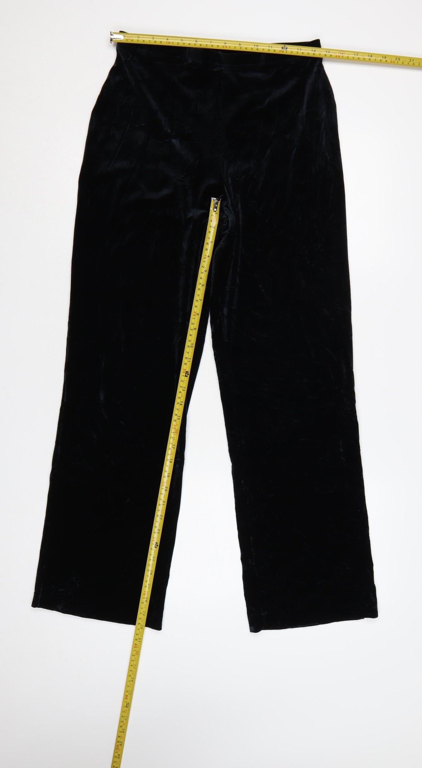 Marks & Spencer Women’s Black UK 14 Velvet Flared Trousers