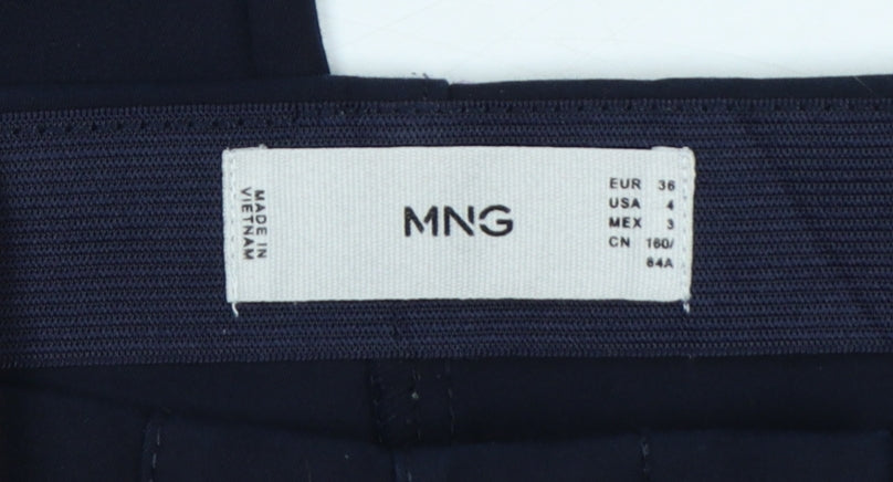 Mango Women's Navy UK 8 Slim Stretch Trousers Smart Workwear