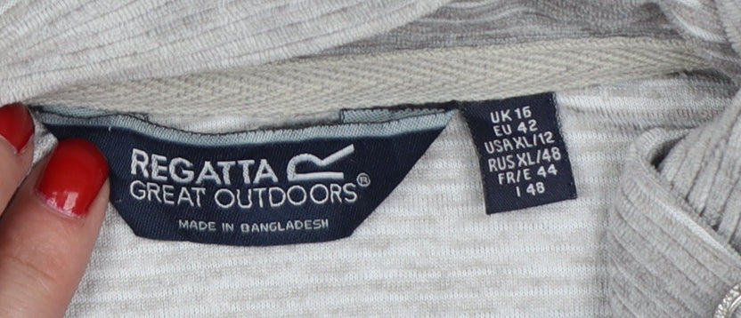 Regatta Women Grey UK 16 Full Zip High Neck Sweatshirt Jacket