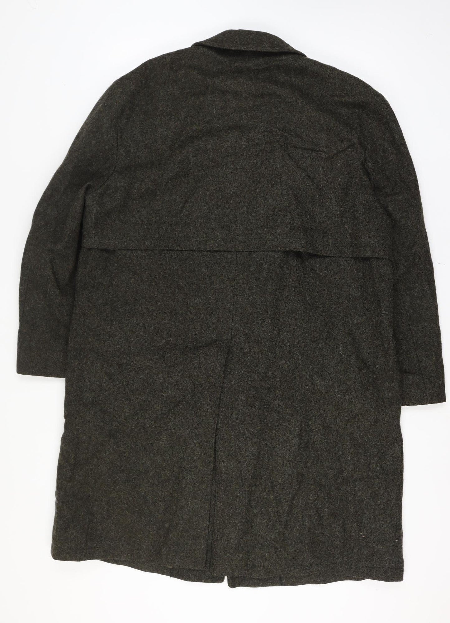 Tiroler Loden Mens Green Wool Overcoat Vintage Long Button Coat