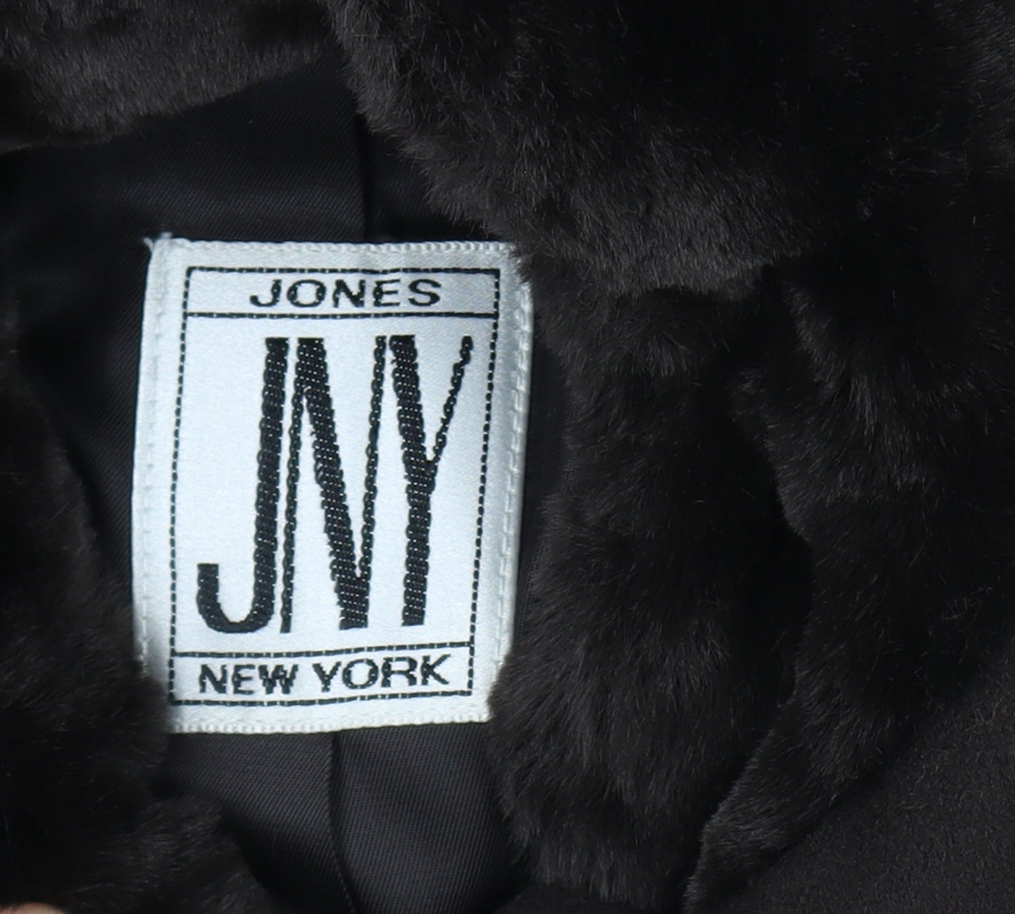 Jones New York Women’s Brown Size 14 100% Wool Long Overcoat Faux Fur Trim