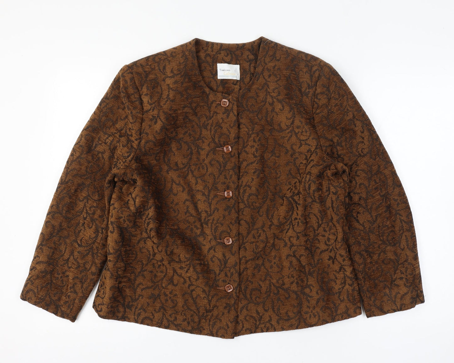 Tradition Collection Women’s Brown Paisley Blazer Jacket Size 10 Lined