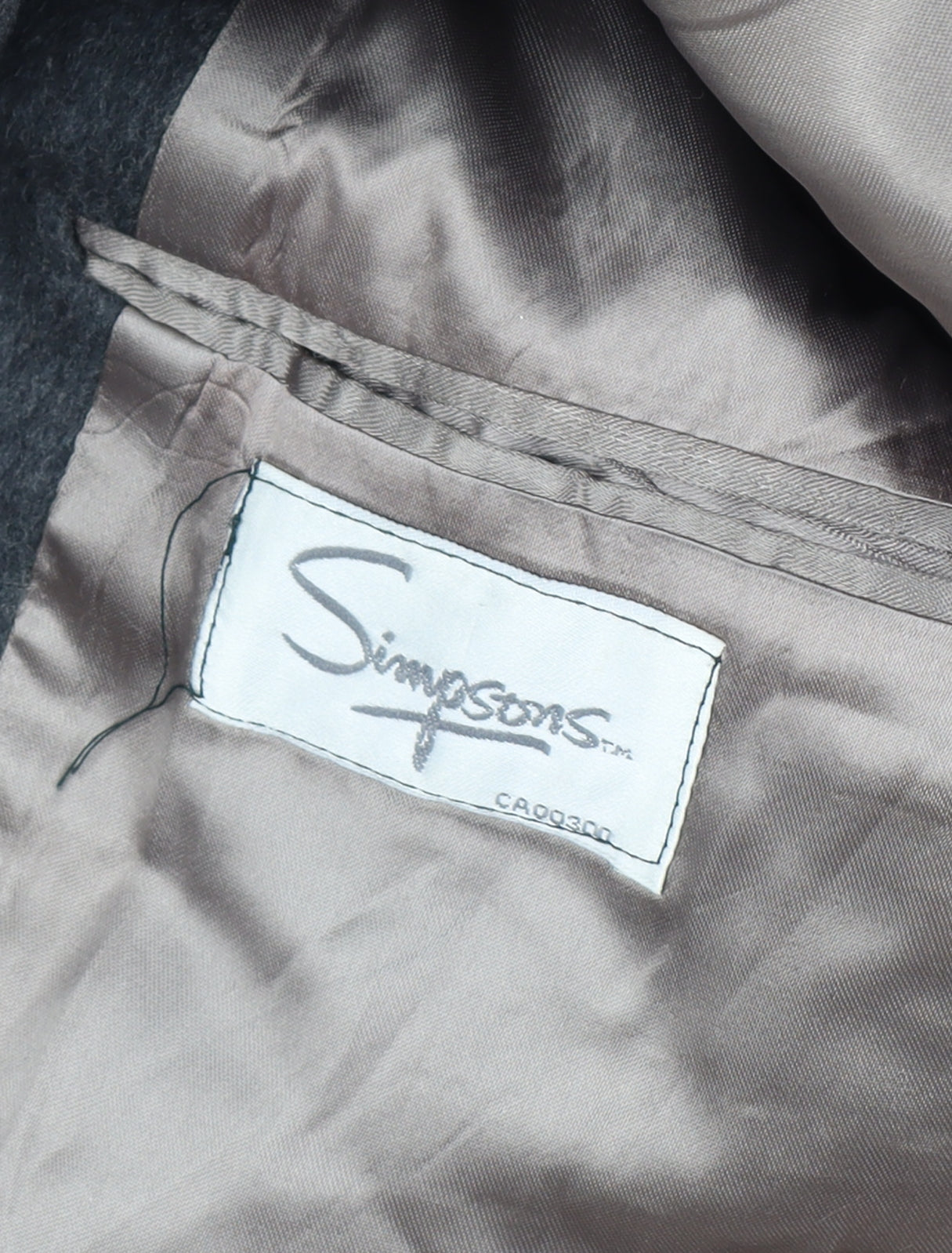 Simpsons Mens Grey Wool Cashmere Long Overcoat Classic Lined