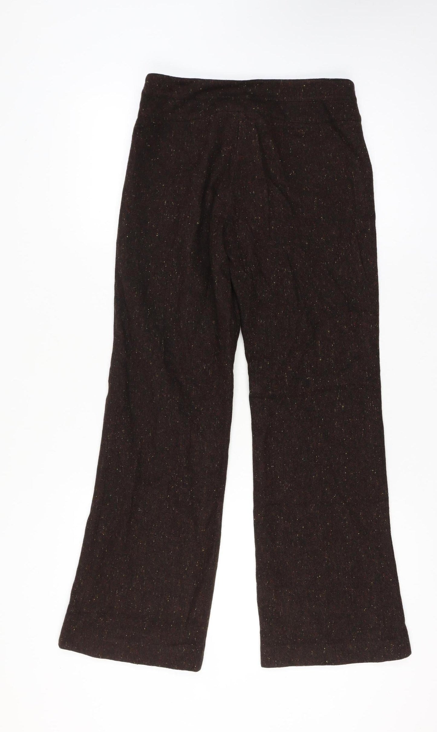 Simply Manakin Women’s Brown Size 8-10 Wool Blend Flared Lined Trousers