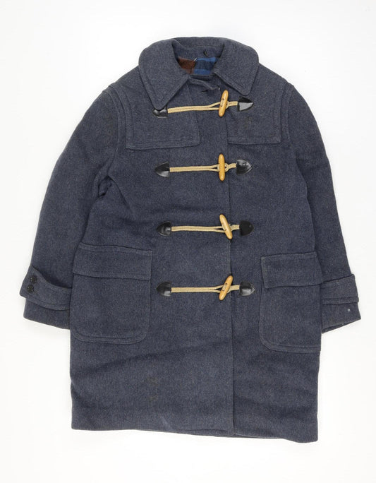 Convoy Check Size 14Womens Navy Mid-Length Toggle Overcoat