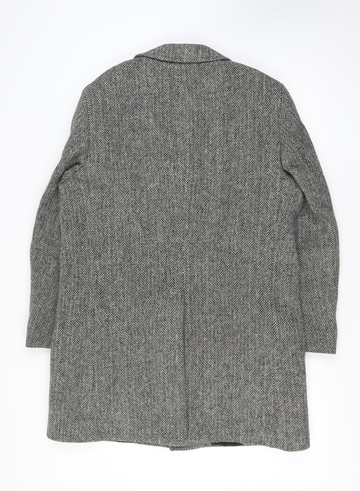 Harris Tweed Men’s Grey Wool Herringbone Blazer Jacket Size Unlabelled