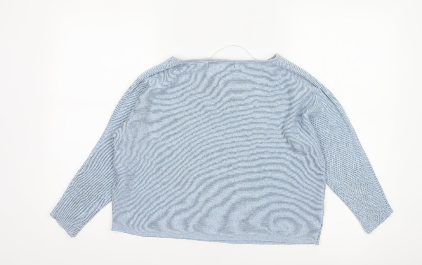 Vero Moda Women Blue S Boat Neck 3/4 Sleeve Fine Knit Pullover Jumper