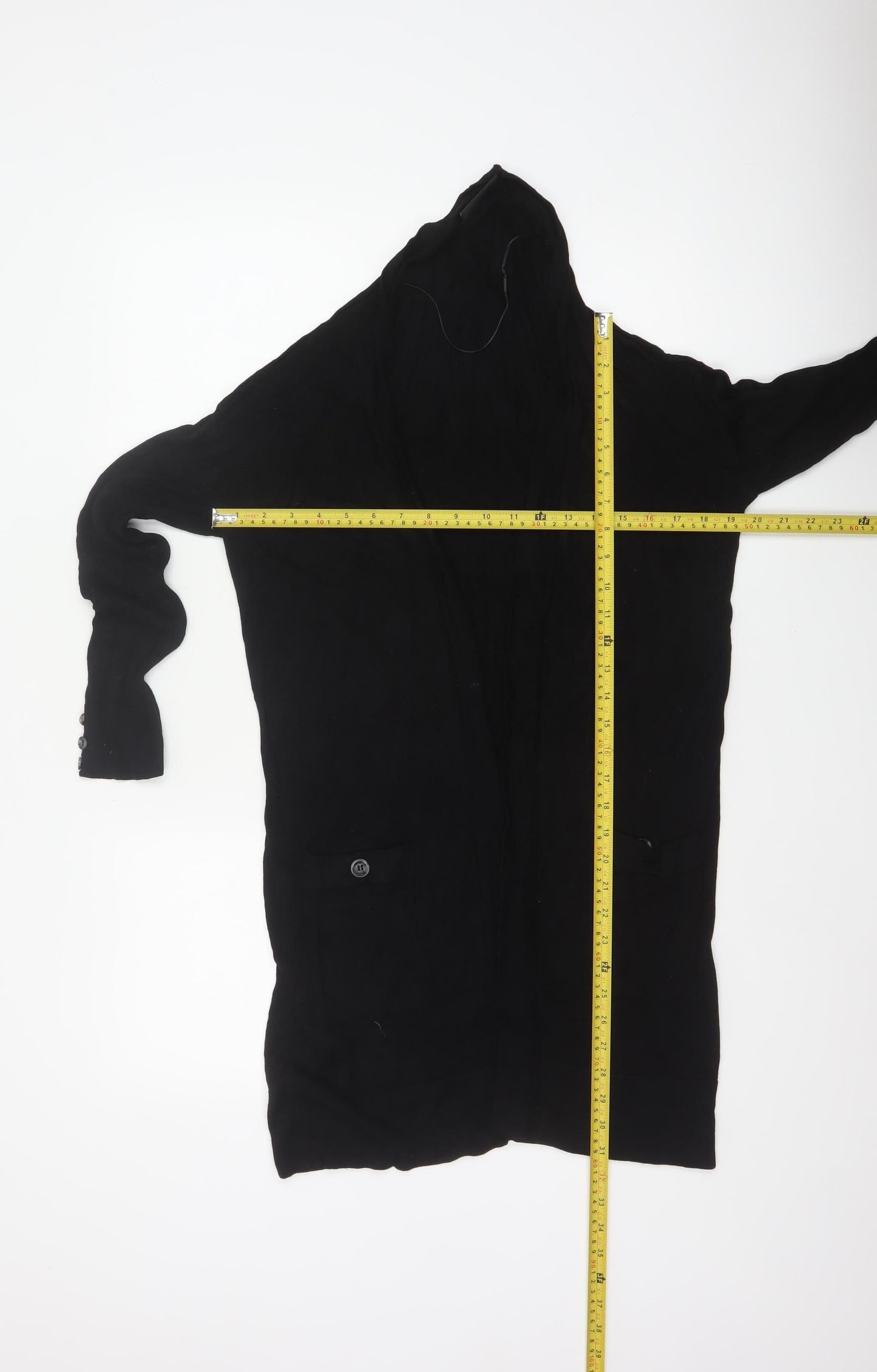 Wallis Women Black S Longline Open High Neck Viscose Cardigan
