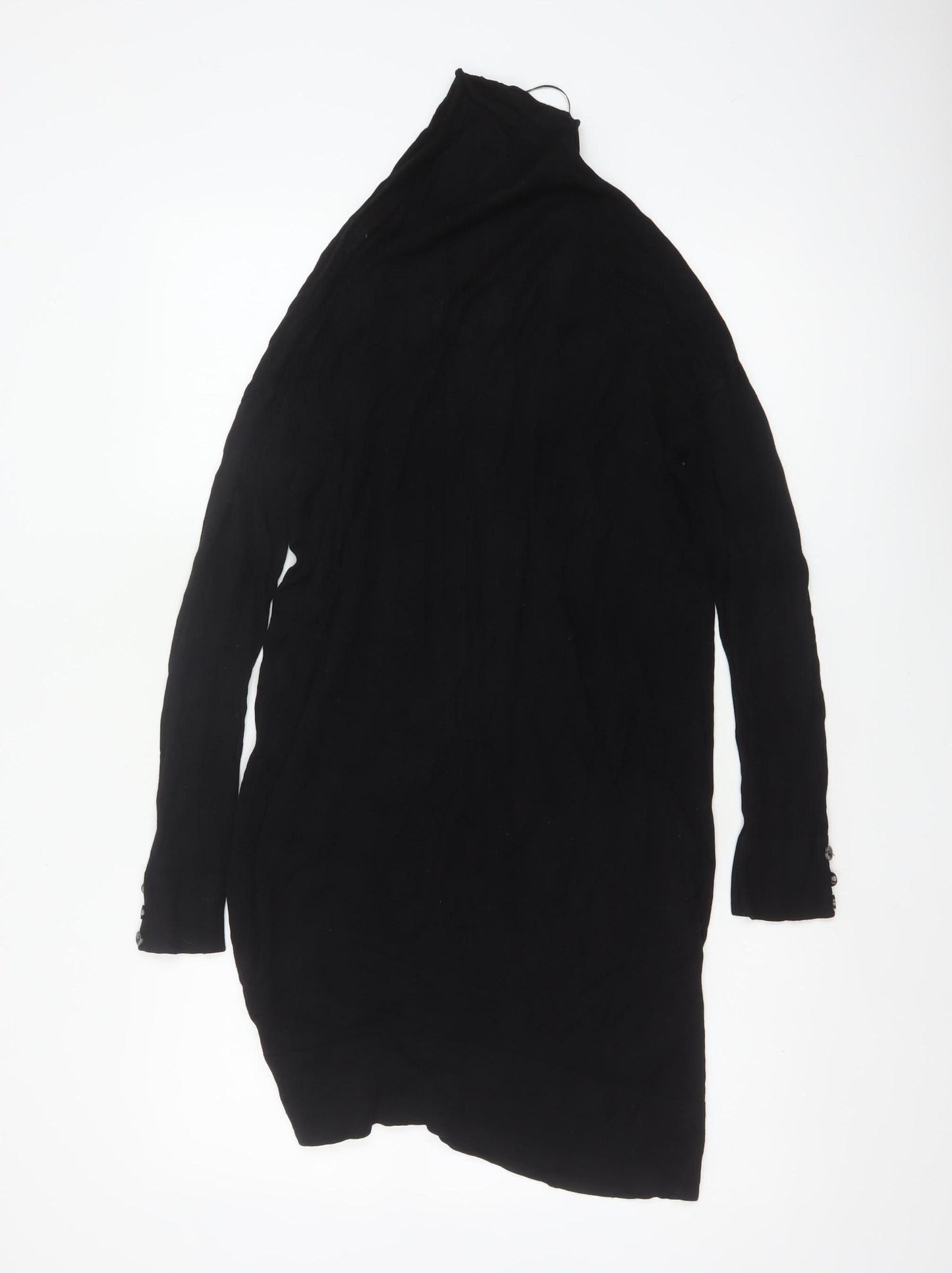 Wallis Women Black S Longline Open High Neck Viscose Cardigan