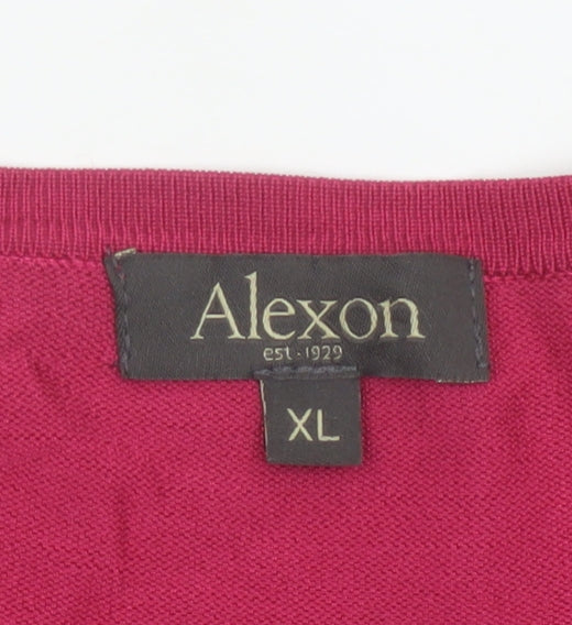 Alexon Women’s Pink XL Open Front Cropped Knit Cardigan Long Sleeve