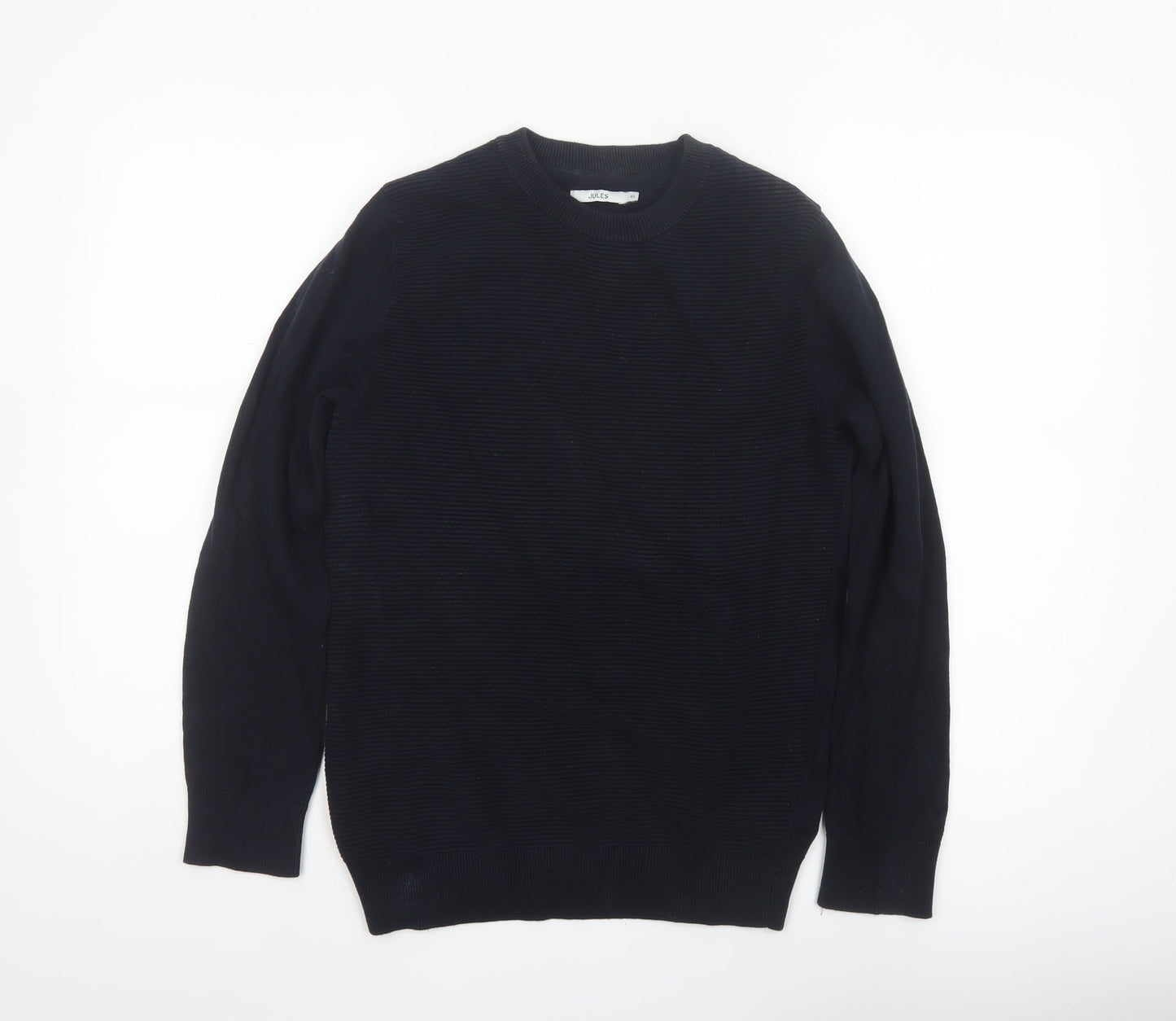 Joules Women’s Black XS Cotton Crew Neck Tight-Knit Pullover Jumper
