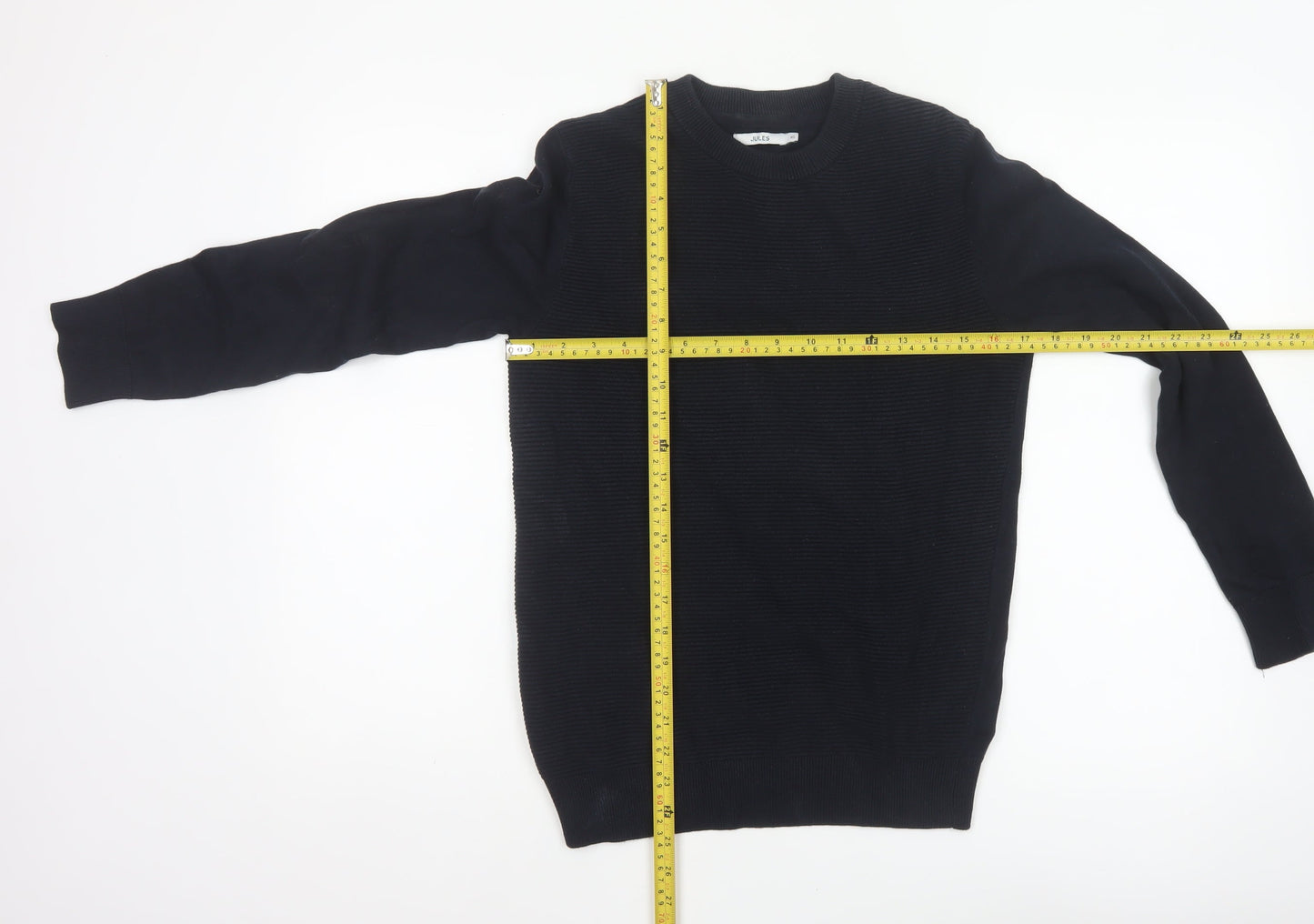 Joules Women’s Black XS Cotton Crew Neck Tight-Knit Pullover Jumper