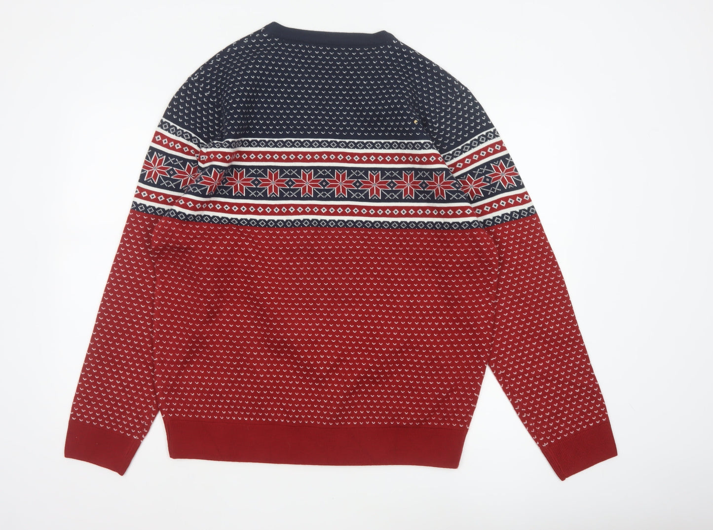 Denver Hayes Men’s Red L Fair Isle Christmas Crew Neck Pullover Jumper