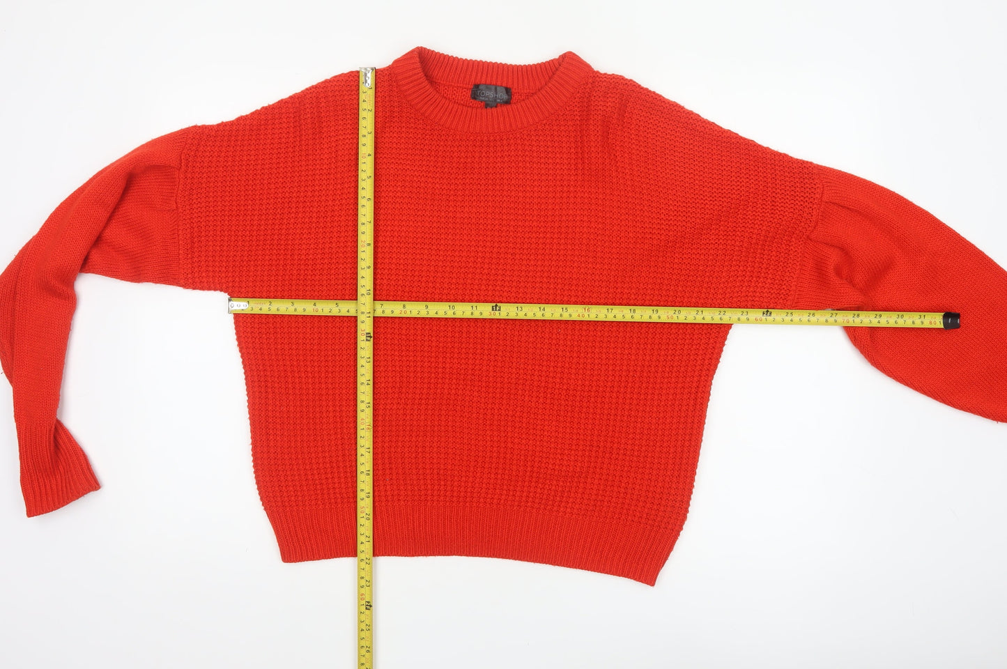 Topshop Women’s Red UK 6 Chunky Knit Crew Neck Pullover Jumper