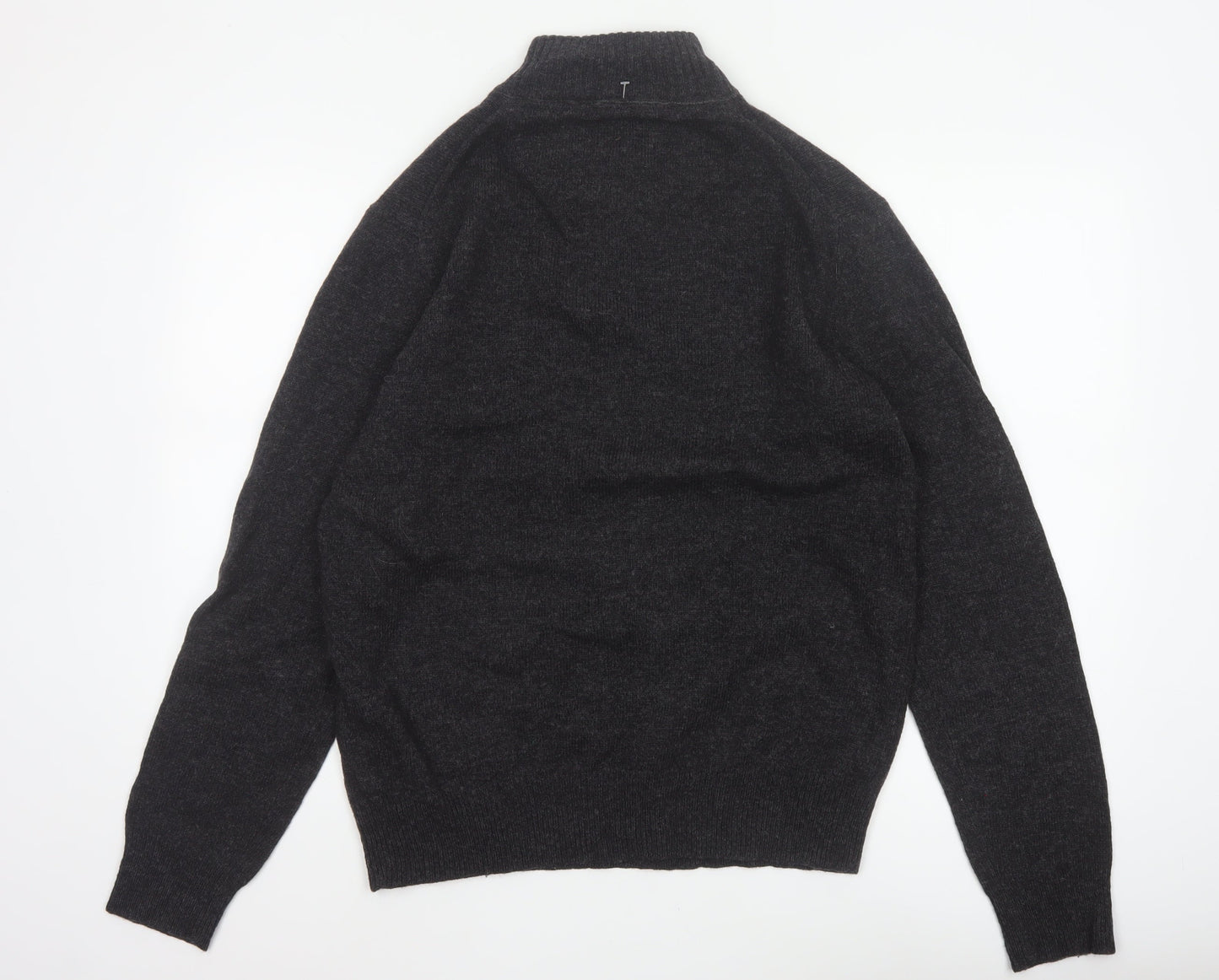 Emanuel Ungaro Men’s Grey Wool 1/4 Zip High Neck Jumper L