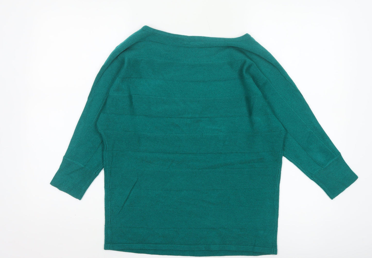 New York & Company Women Green S 3/4 Sleeve Knit Pullover Jumper