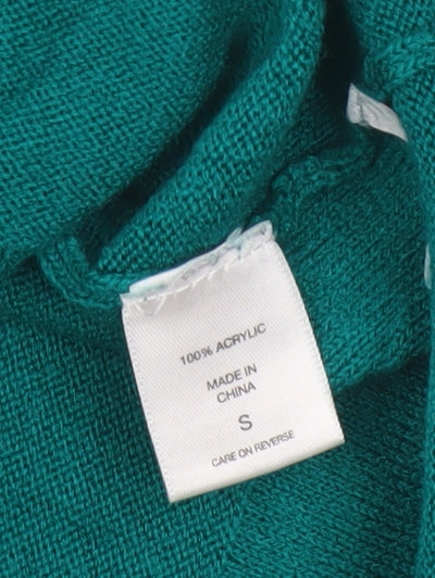 New York & Company Women Green S 3/4 Sleeve Knit Pullover Jumper