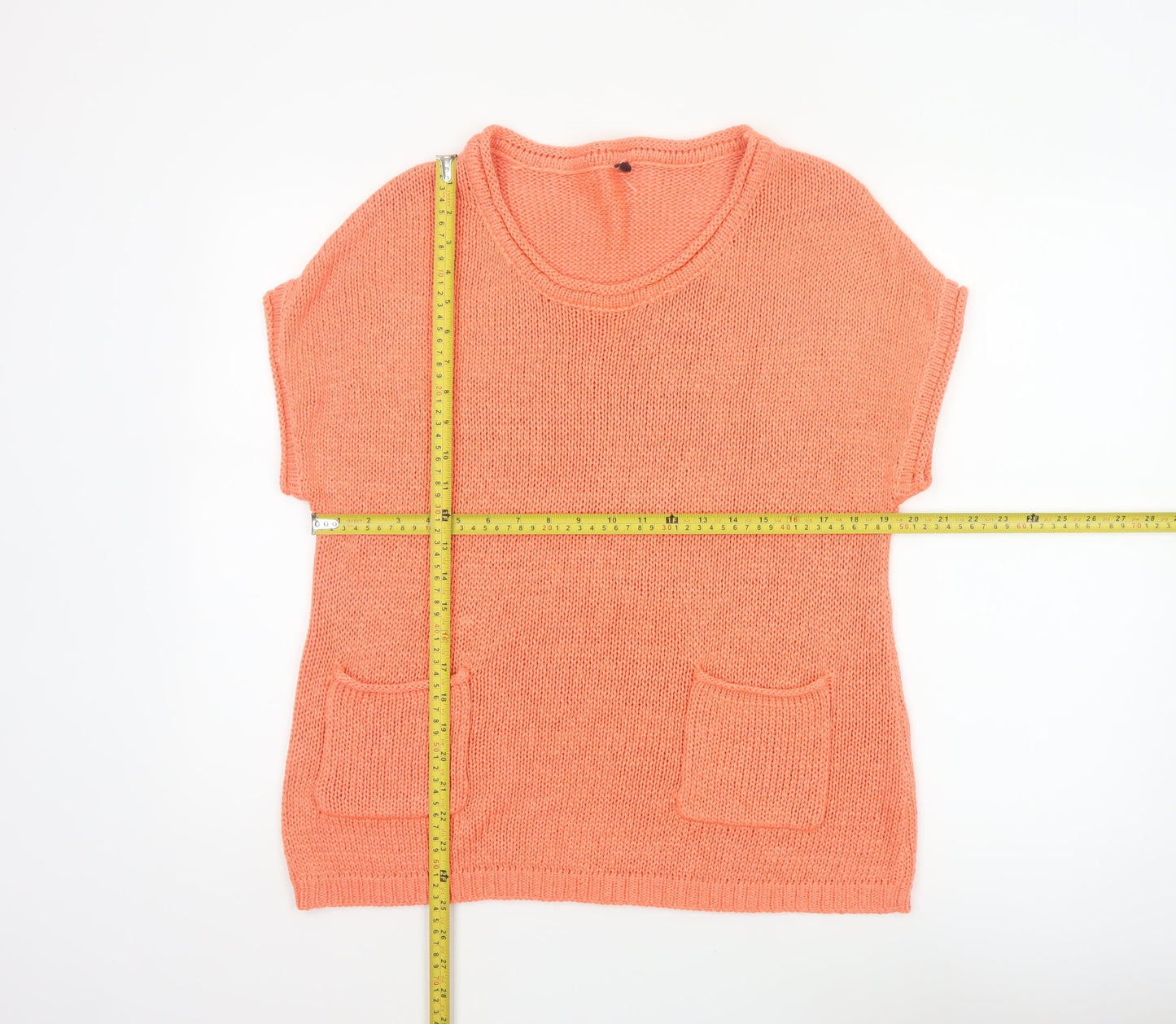 Intuition Women Orange Size 16 Knit Tunic Jumper Pockets
