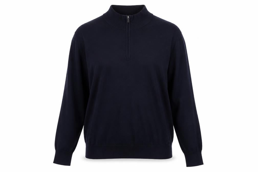 H&M Womens Blue M Regular Fit 1/4 Zip High Neck Viscose Jumper