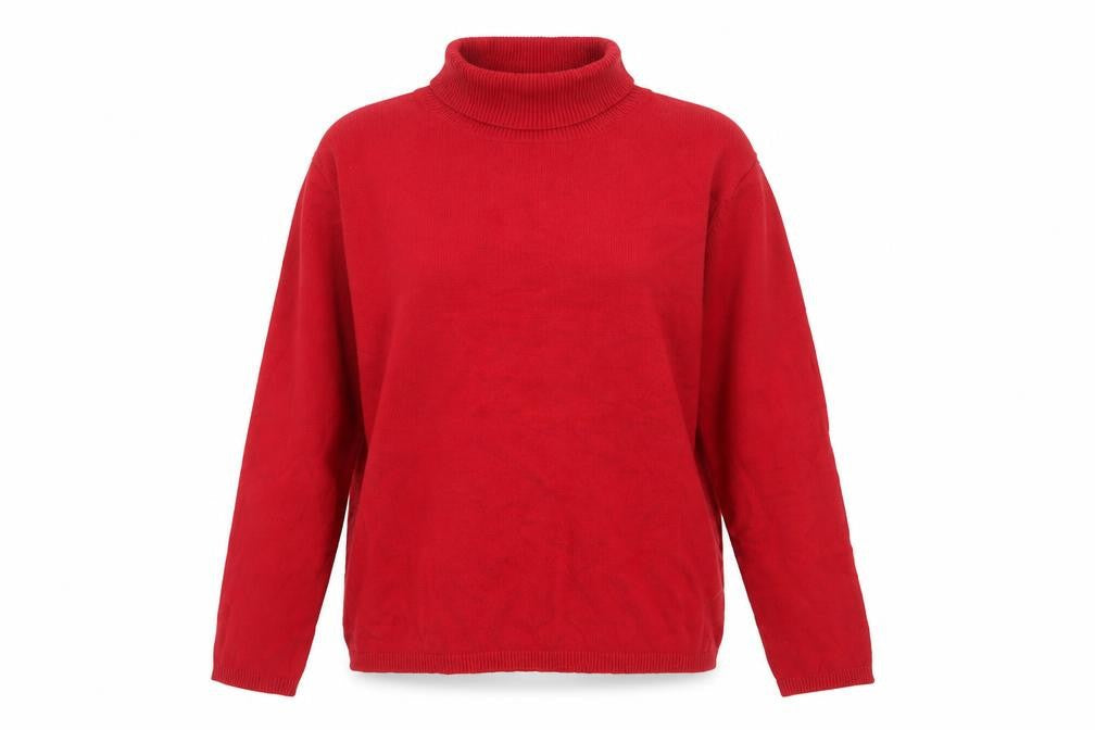Susan Bristol Women’s Red Silk Roll Neck Pullover Jumper L