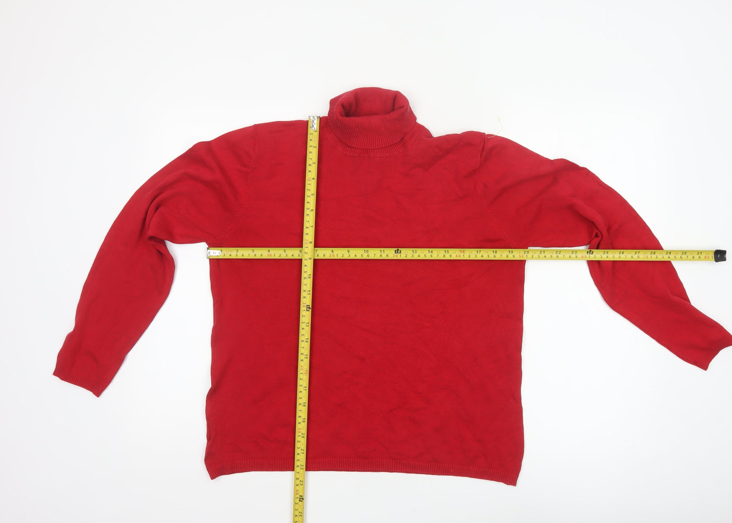 Susan Bristol Women’s Red Silk Roll Neck Pullover Jumper L