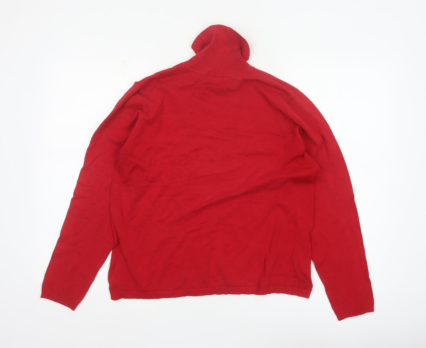 Susan Bristol Women’s Red Silk Roll Neck Pullover Jumper L