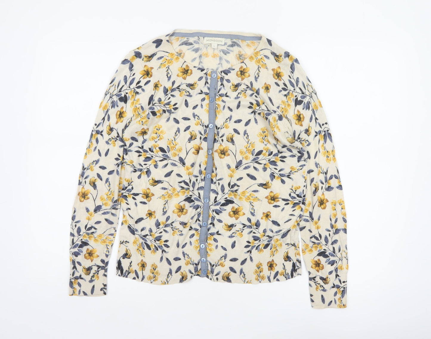 Monsoon Women’s Multicoloured Floral Cotton Modal Cardigan L