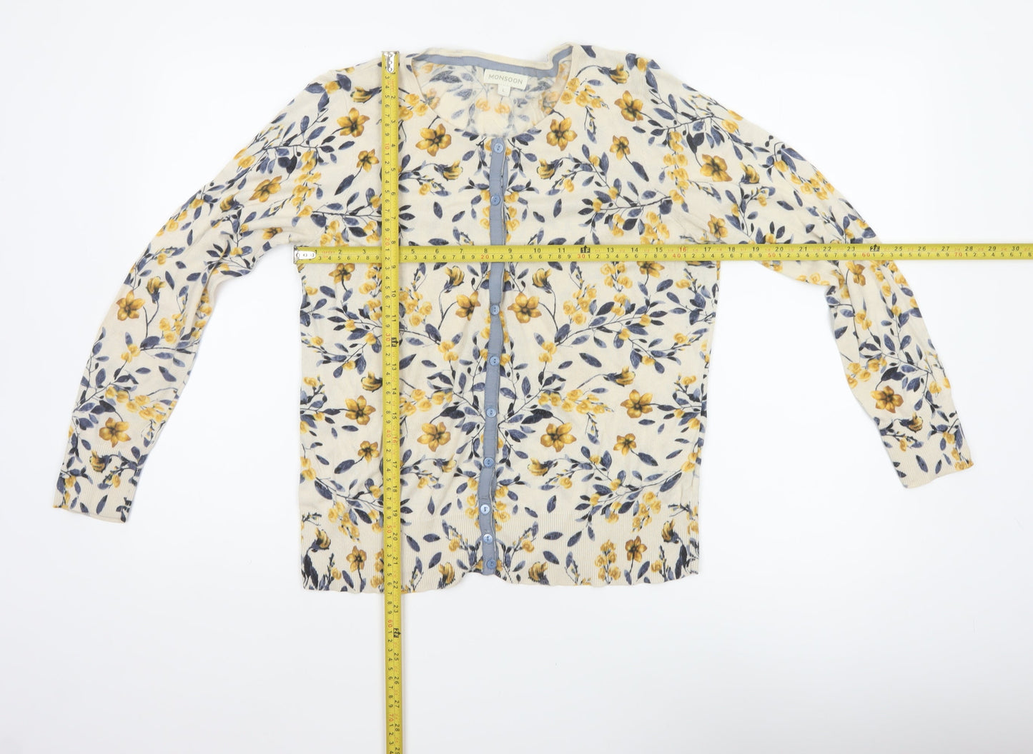 Monsoon Women’s Multicoloured Floral Cotton Modal Cardigan L
