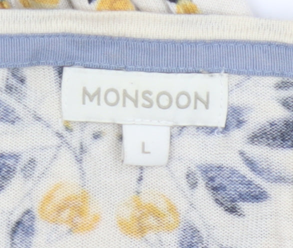 Monsoon Women’s Multicoloured Floral Cotton Modal Cardigan L