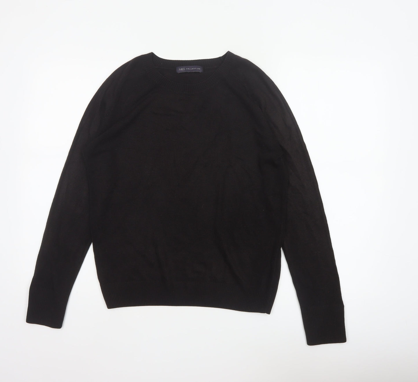 Marks and Spencer Women’s Black Size 10 Crew Neck Raglan Jumper