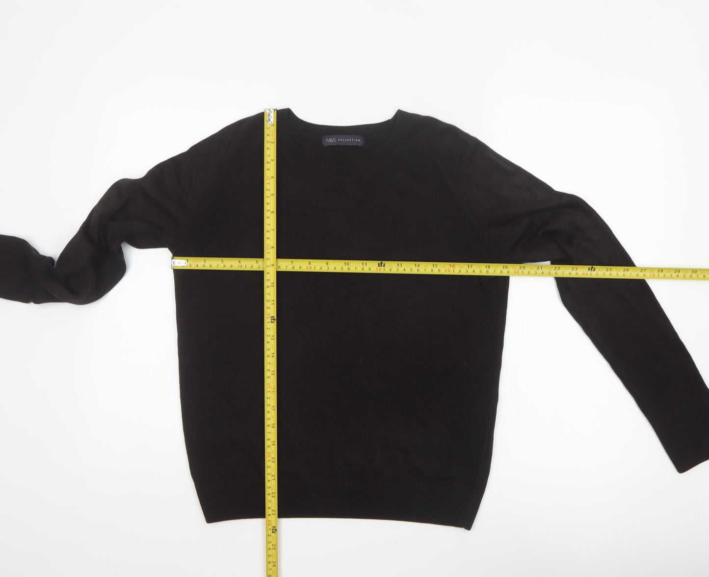 Marks and Spencer Women’s Black Size 10 Crew Neck Raglan Jumper