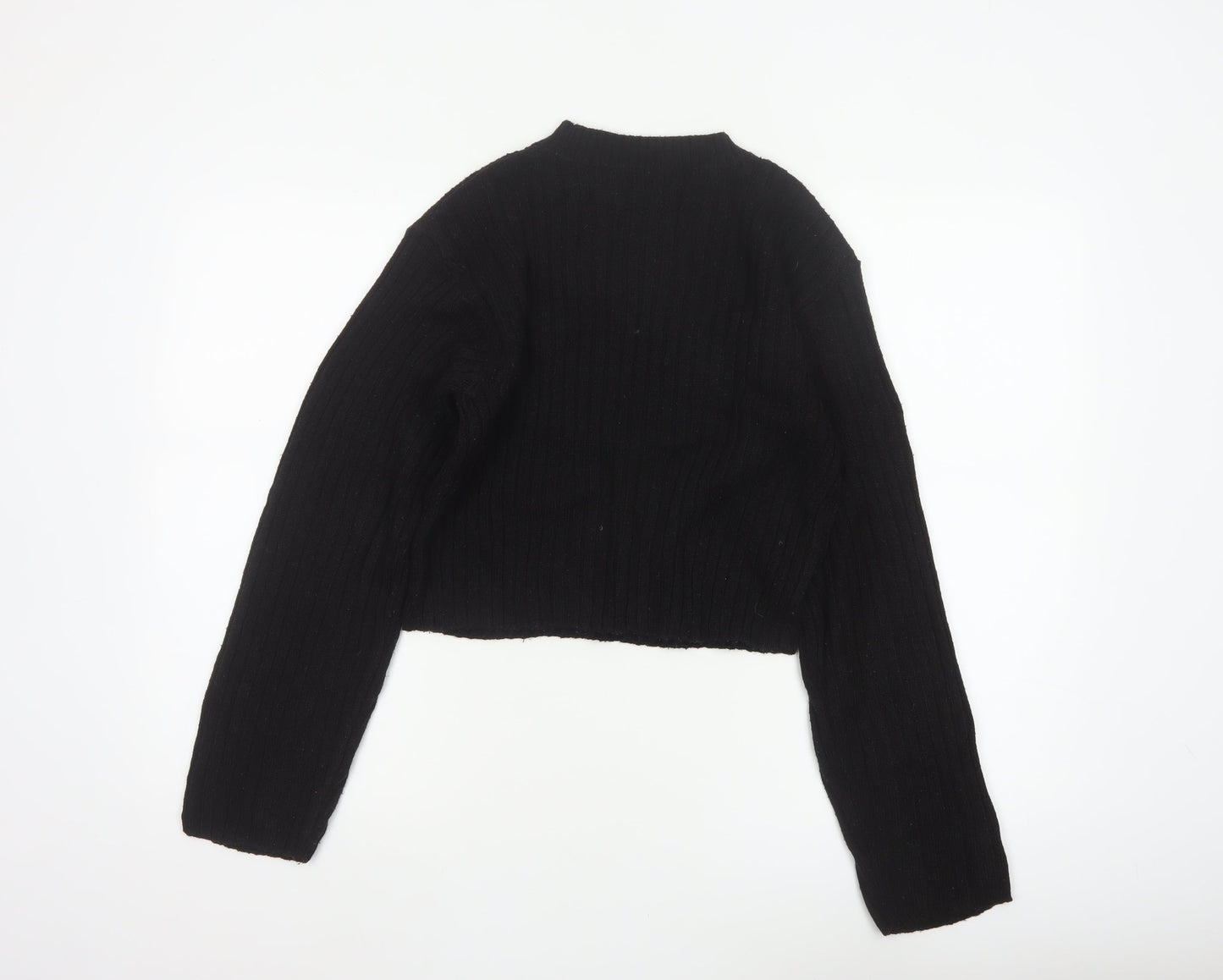 H&M Divided Women’s Black XS Ribbed Knit Cropped Pullover Jumper