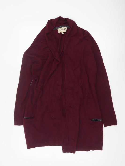 Havren Women’s Red Size 12 Open Knit Alpaca Wool Cardigan