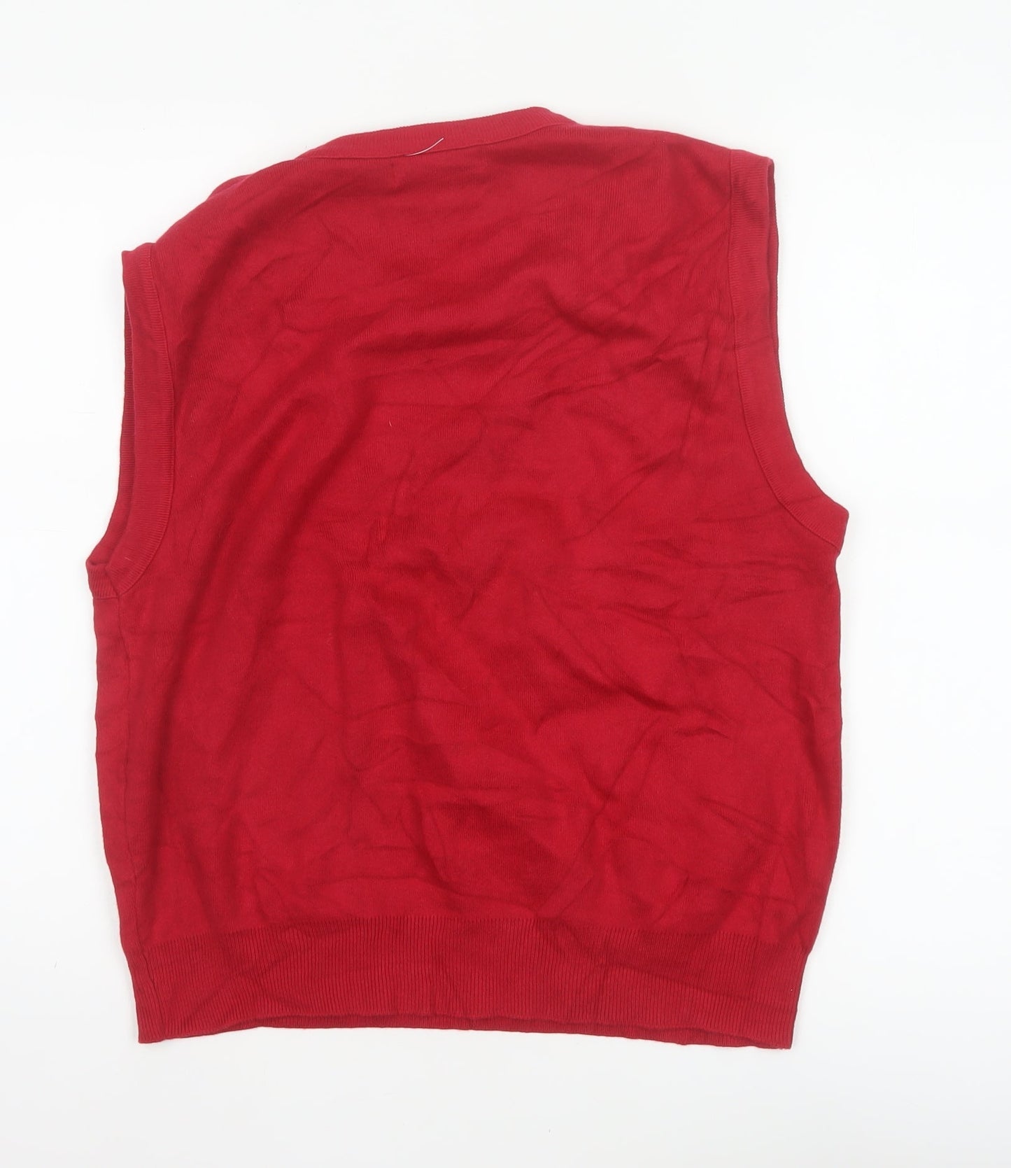 Cypress Links Men's Red Small Cotton V-Neck Knit Sweater Vest Classic