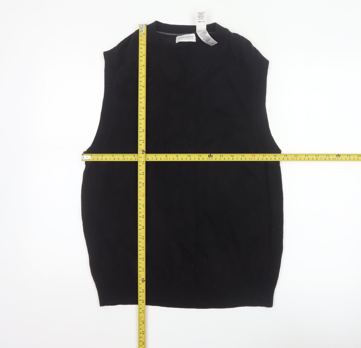 Concepts by Claiborne Men’s Black L Cotton V-Neck Knit Sweater Vest