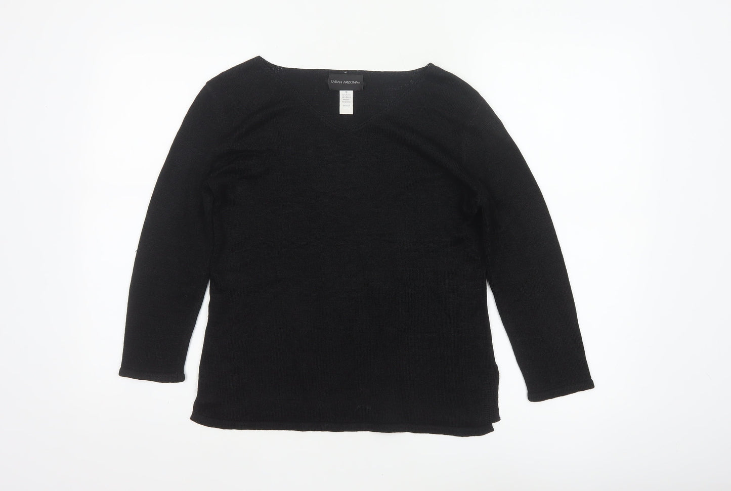 Sarah Arizona Women’s Black Size S V-Neck Knit Tunic Jumper Pockets