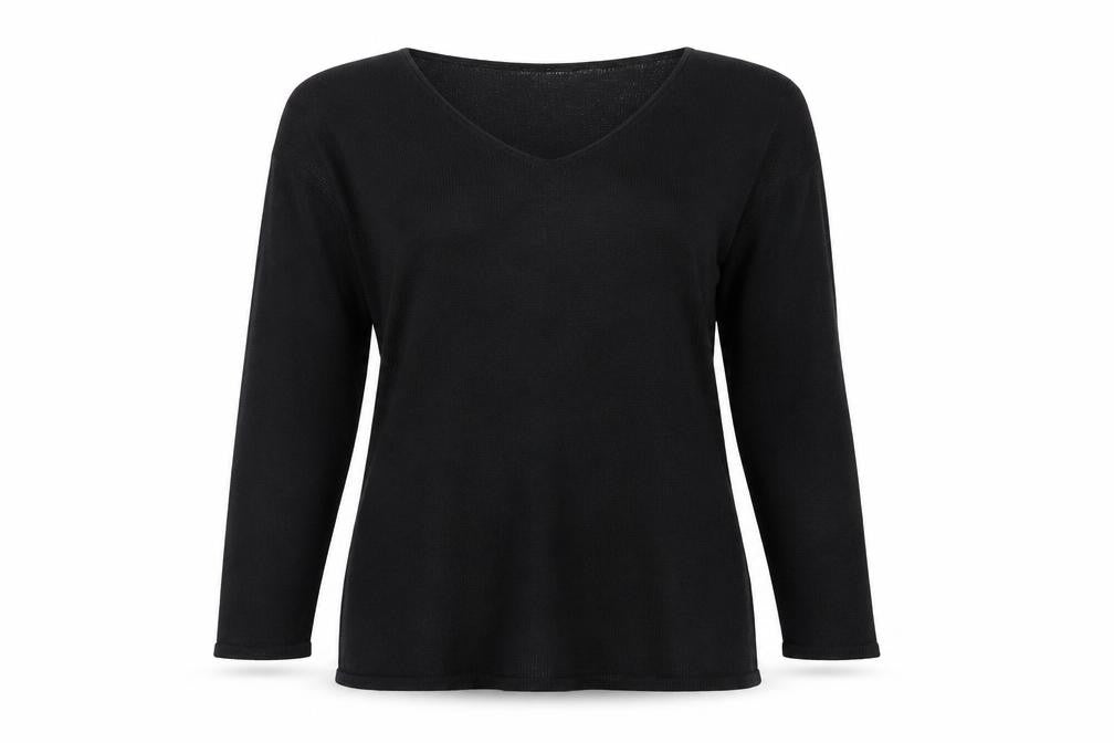 Sarah Arizona Women’s Black Size S V-Neck Knit Tunic Jumper Pockets