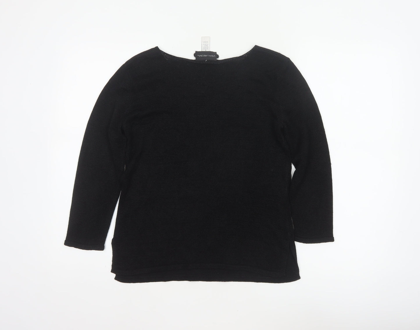 Sarah Arizona Women’s Black Size S V-Neck Knit Tunic Jumper Pockets
