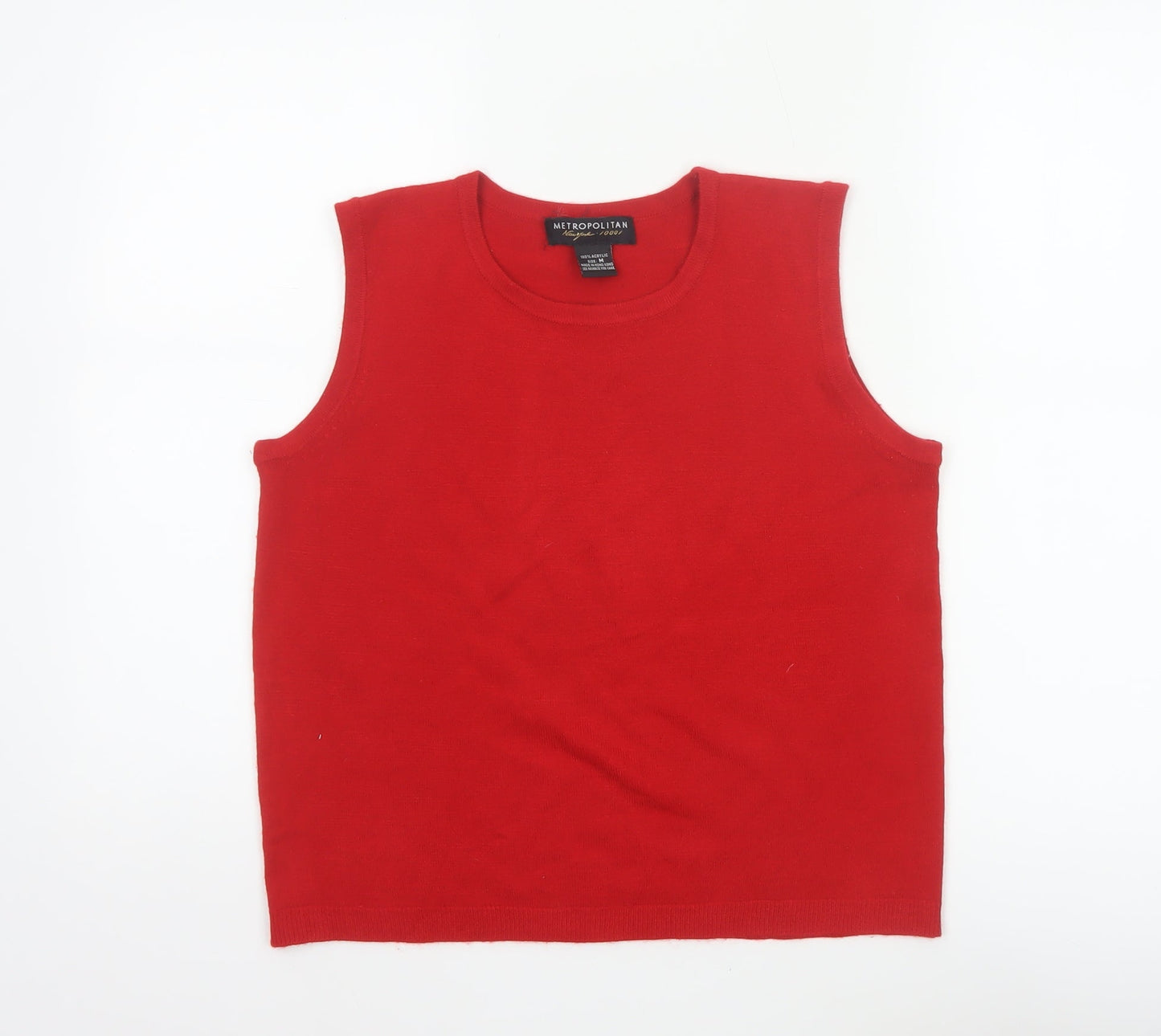 Metropolitan Women Red M Basic Knit Sleeveless Tank Top