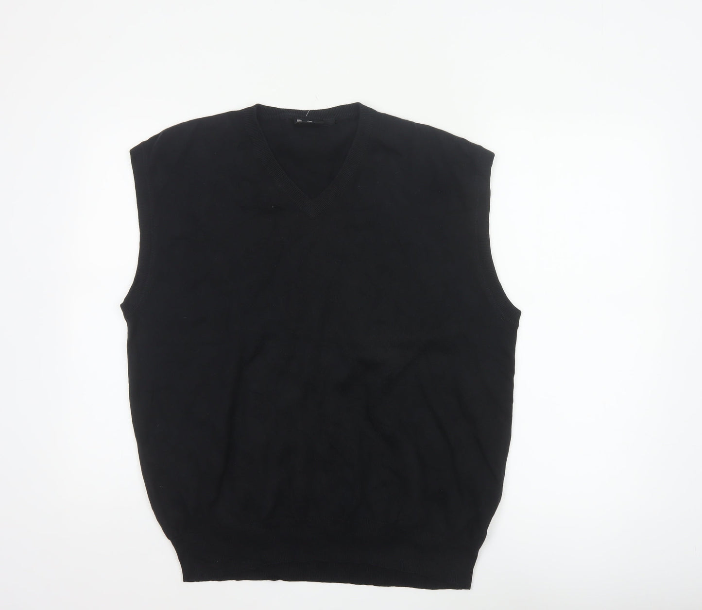 Mel Richman Men’s Black L Cotton V-Neck Knit Jumper Vest