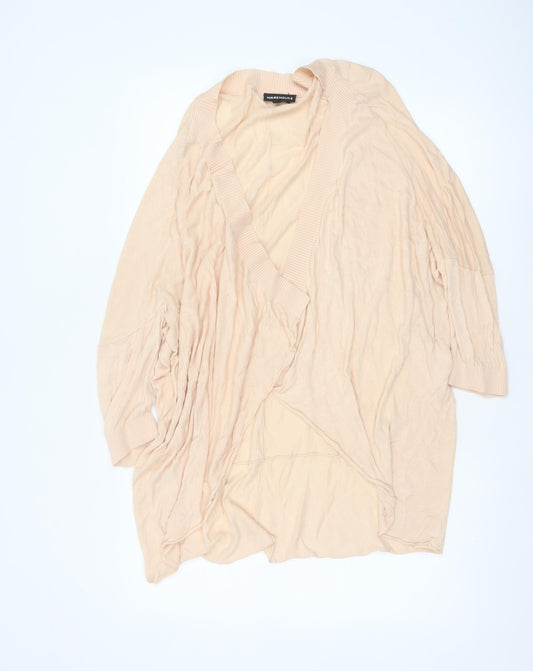 Warehouse Women’s Beige UK 8 Open V-Neck Lightweight Cardigan