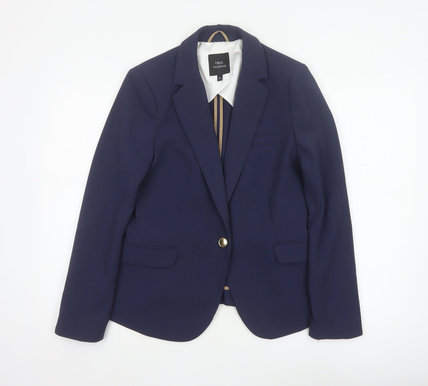 Next Women Blue UK 12 Tailoring Single-Breasted Notch Lapel Blazer