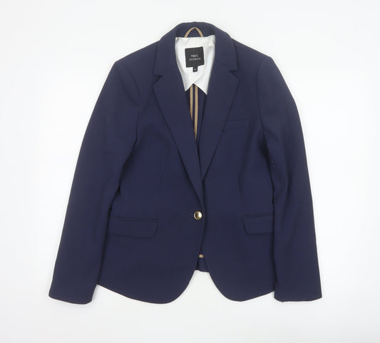 Next Women Blue UK 12 Tailoring Single-Breasted Notch Lapel Blazer