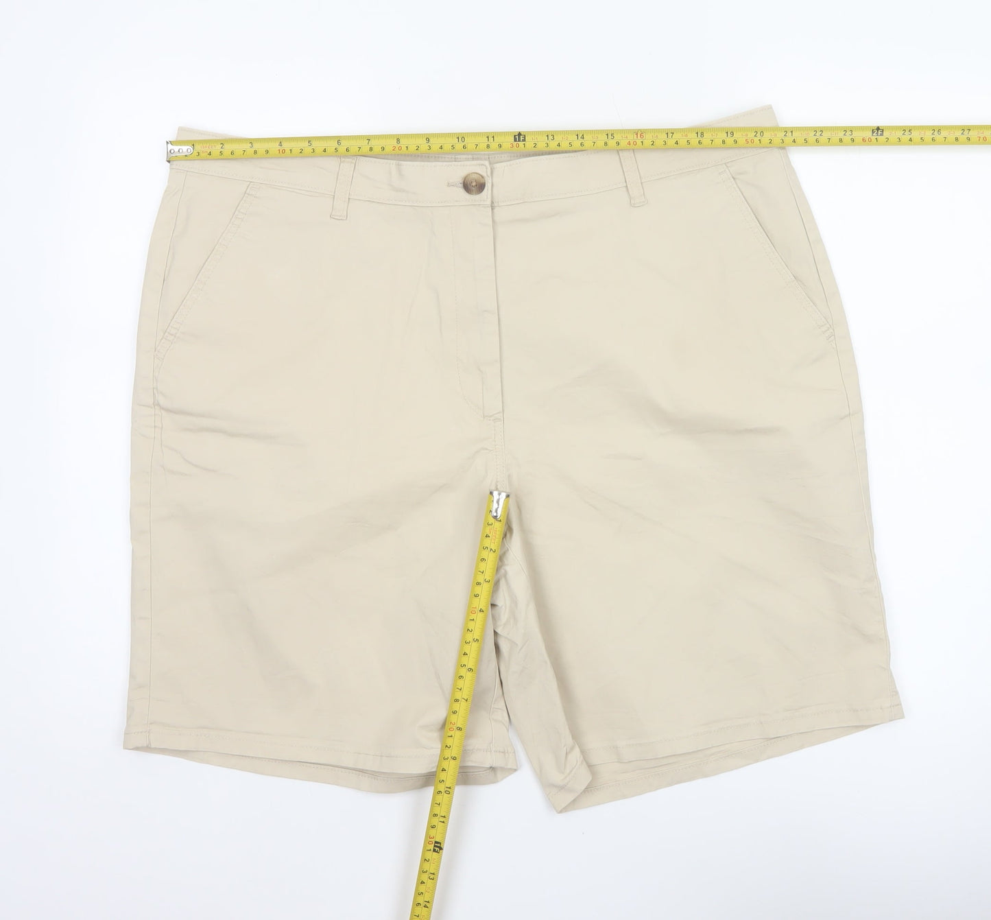 Dunnes Women’s Beige Size 20 Cotton Stretch Bermuda Chino Shorts