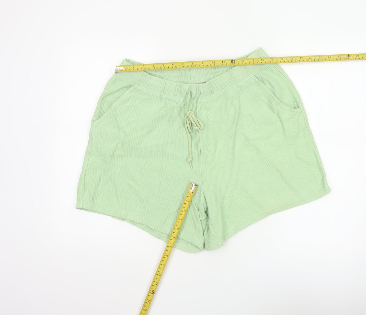 PINK Victoria's Secret Women Green L Cotton Drawstring Sweat Shorts