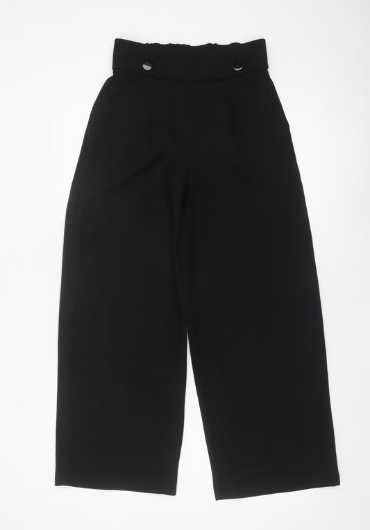JDY Women’s Black S/30 High Rise Wide-Leg Dress Trousers