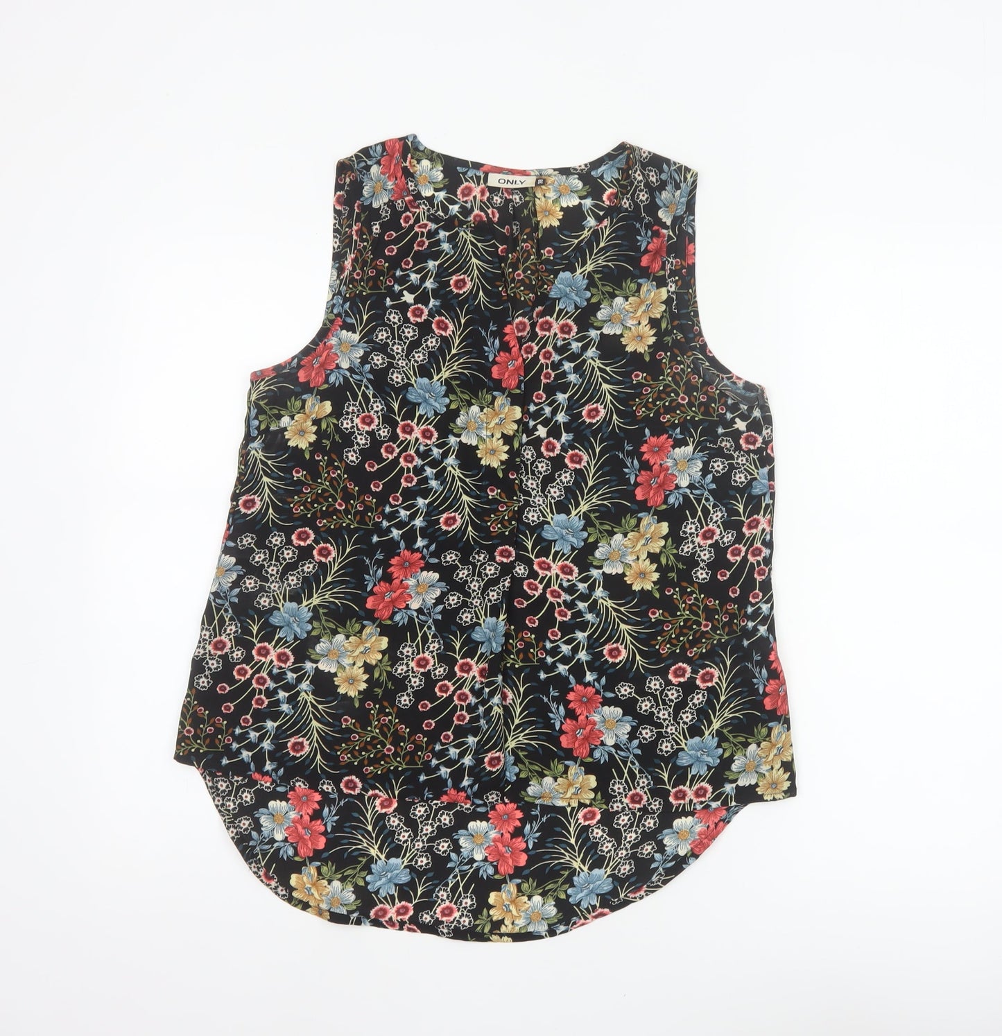 ONLY Women’s Black Floral Sleeveless Blouse UK 10 Lightweight