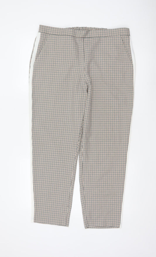 ASOS Women’s Multicoloured Check Tapered Smart Trousers UK 16